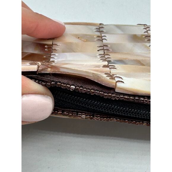VTG Mother Of Pearl Seashell Clutch Y2K 2000's Mermaid Beach Vacation - Picture 4 of 10